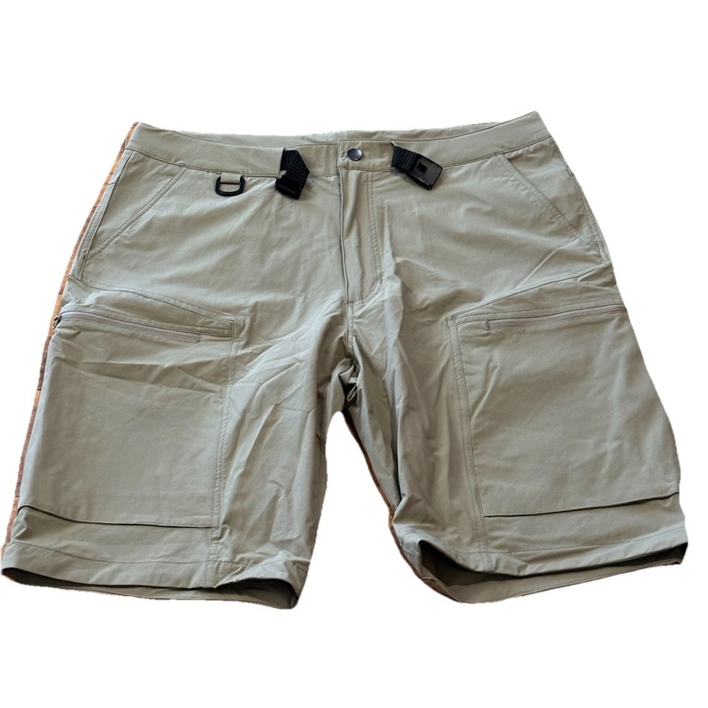 Free Soldier Mens 38 Beige Hiking Shorts Nylon Stretch Belted‎ Cargo Gorpcore